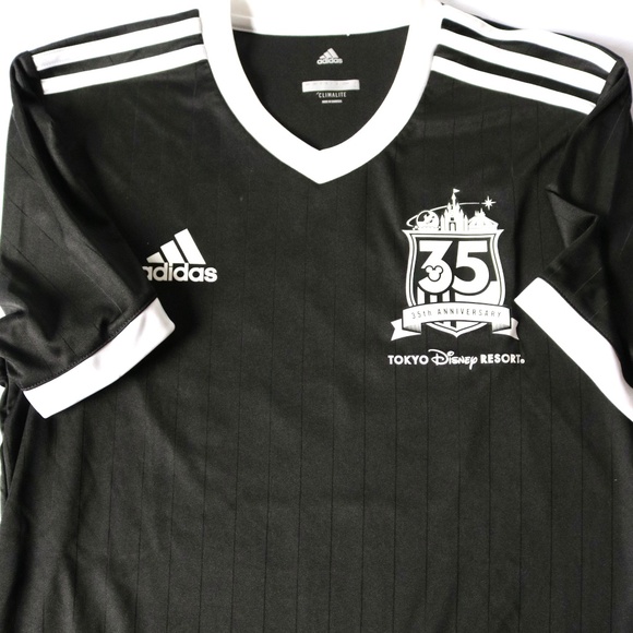 DISNEY Adidas Tokyo Resort 35th Anniversary Men's Large Black Climalite Shirt - Picture 1 of 9